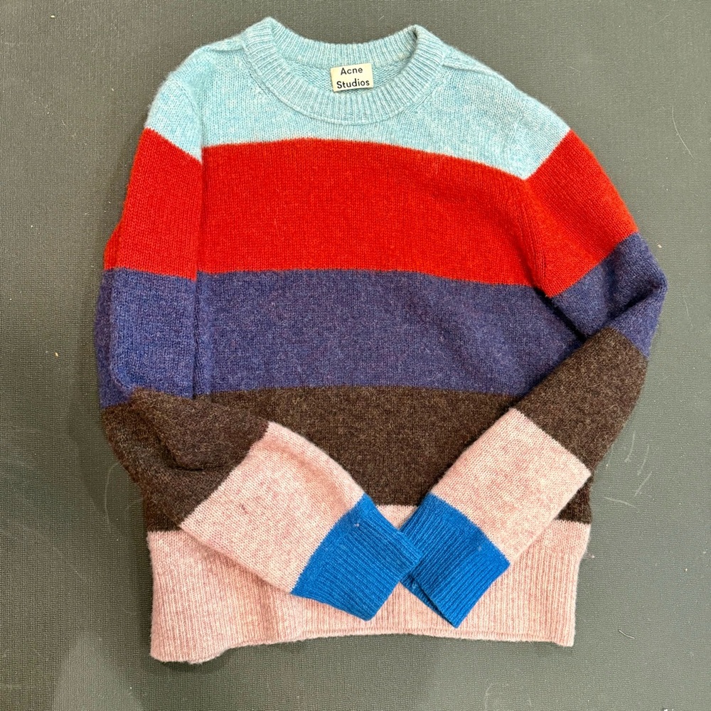 Acne Studios 100% Wool Multicolor Striped Men's Sweater